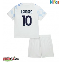Camiseta Inter Milan Lautaro Martinez #10 Visitante Equipación para niños 2025-26 manga corta (+ pantalones cortos)